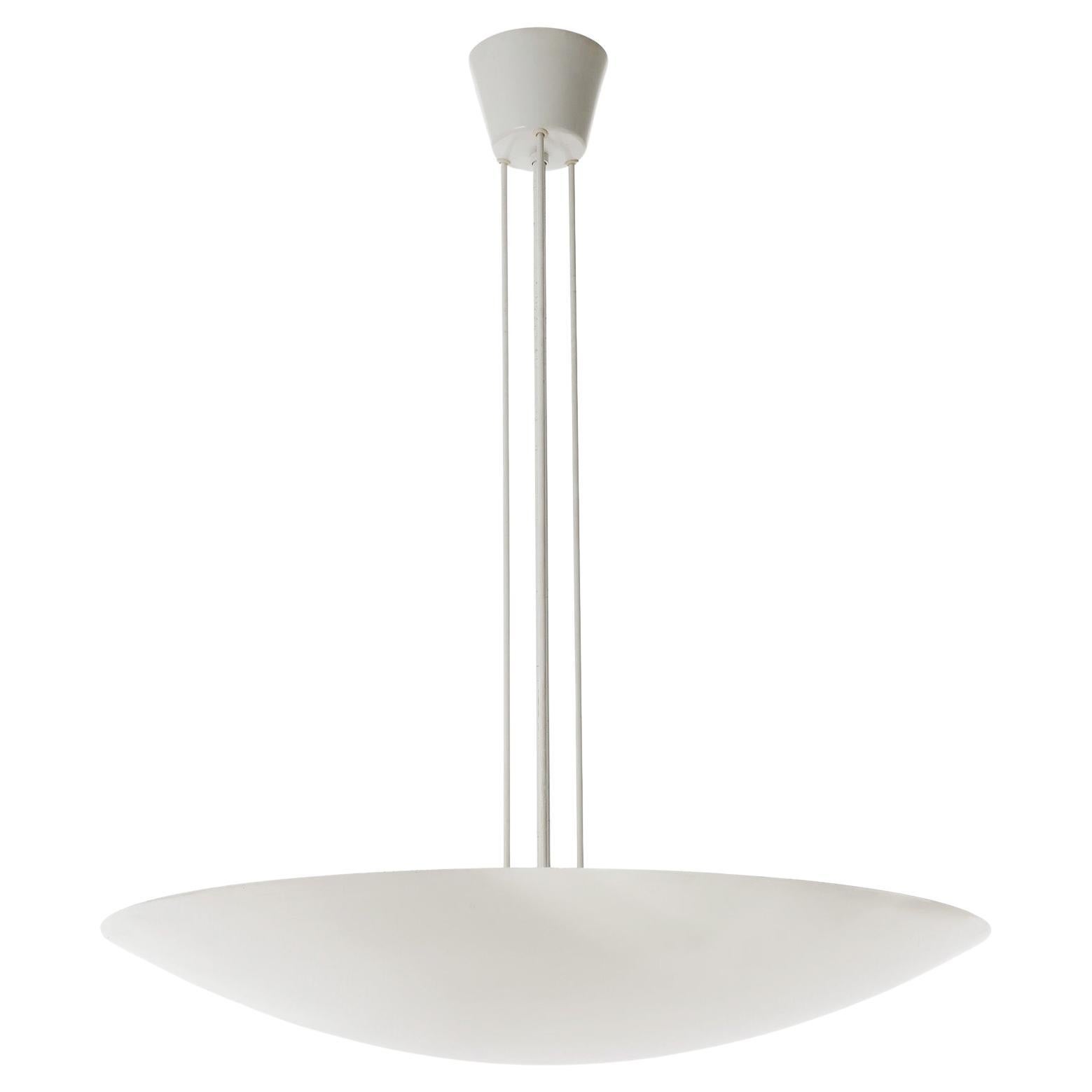 Kalmar White Uplight Bowl Chandelier Pendant Light, 1970s