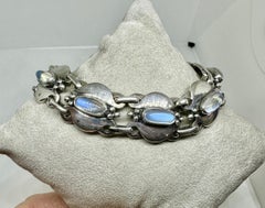 Kalo Moonstone Sterling Silver Bracelet Arts & Crafts Circa 1930 Museum Quality