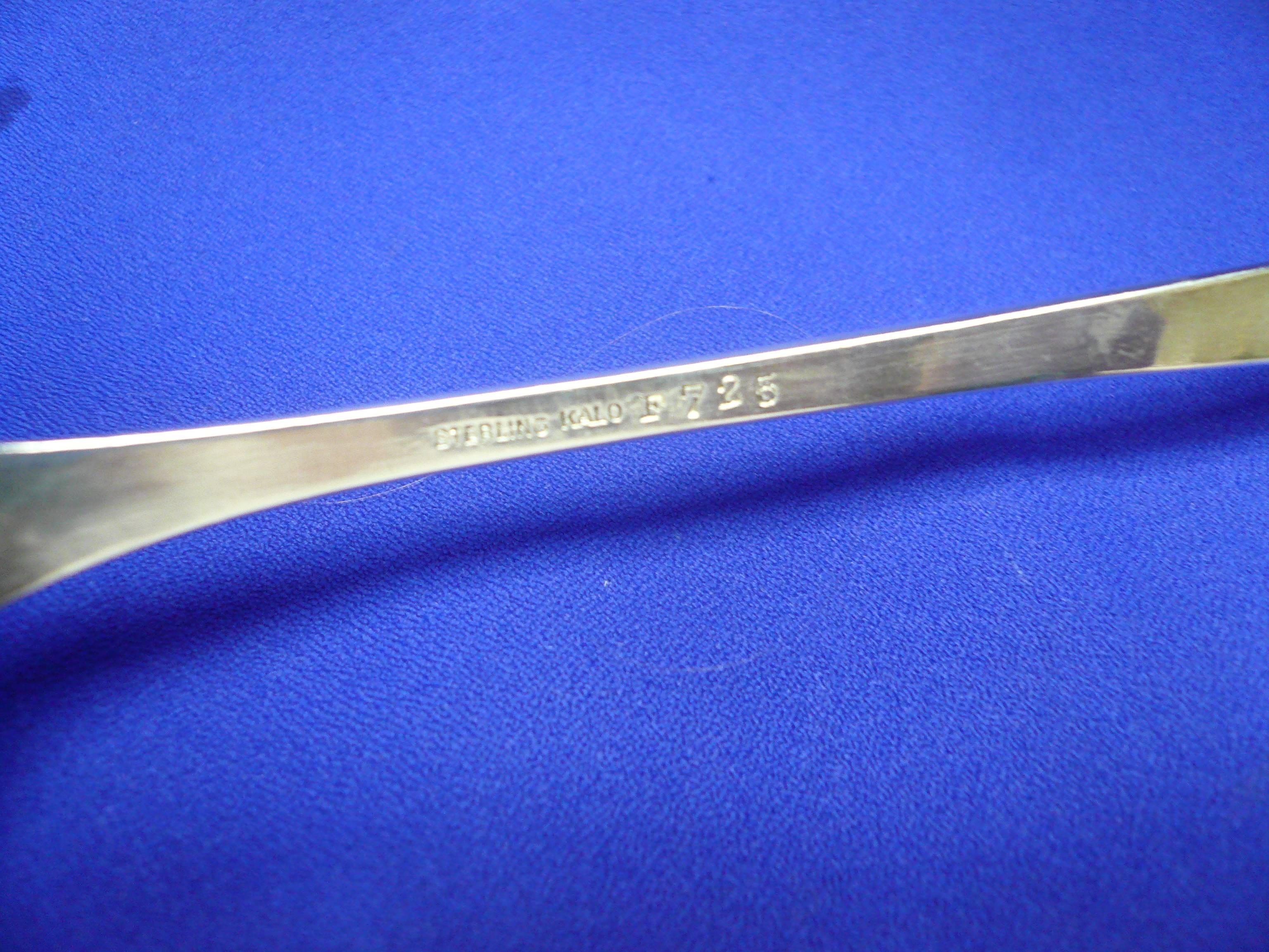 Kalo Shop Sterling Silver Handled Serving Spoon 9 3/4