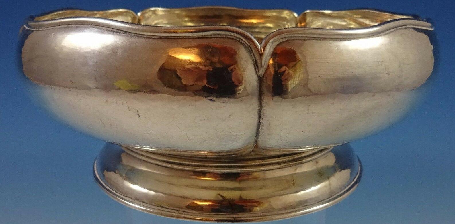 Kalo
Exquisite Kalo sterling silver centerpiece bowl that was hand wrought at the Kalo shop. It is marked with #5811B, and it has the name Louis Forrey engraved on the base (see photo). The piece weighs 22.3 ozt., and it measures 3 1/2 x 8 1/2 . It
