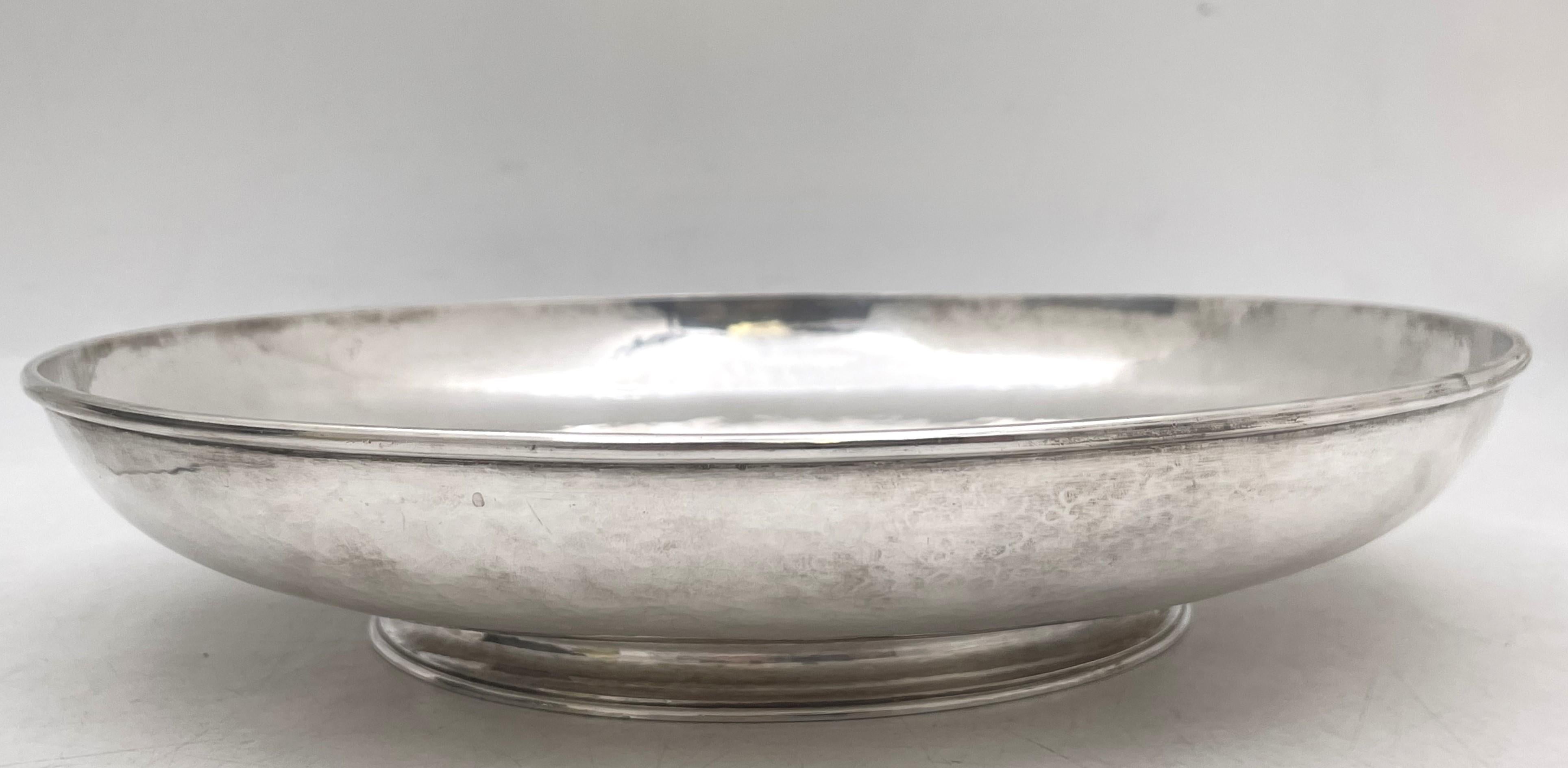 Arts and Crafts Kalo Sterling Silver Hand Wrought Hammered Bowl in Arts& Crafts Style from 1910s For Sale