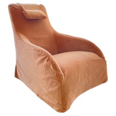 Kalos Armchair by Antonio Citterio in Brown Velvet