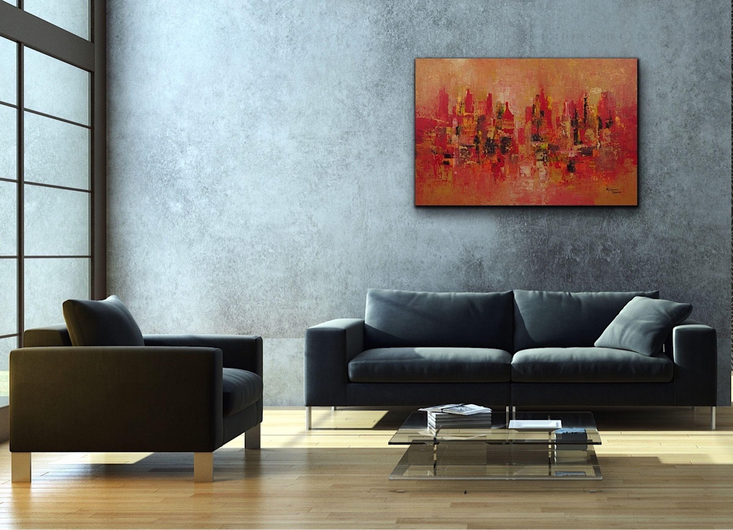 Festive Metropolis, Mixed Media on Canvas For Sale 2
