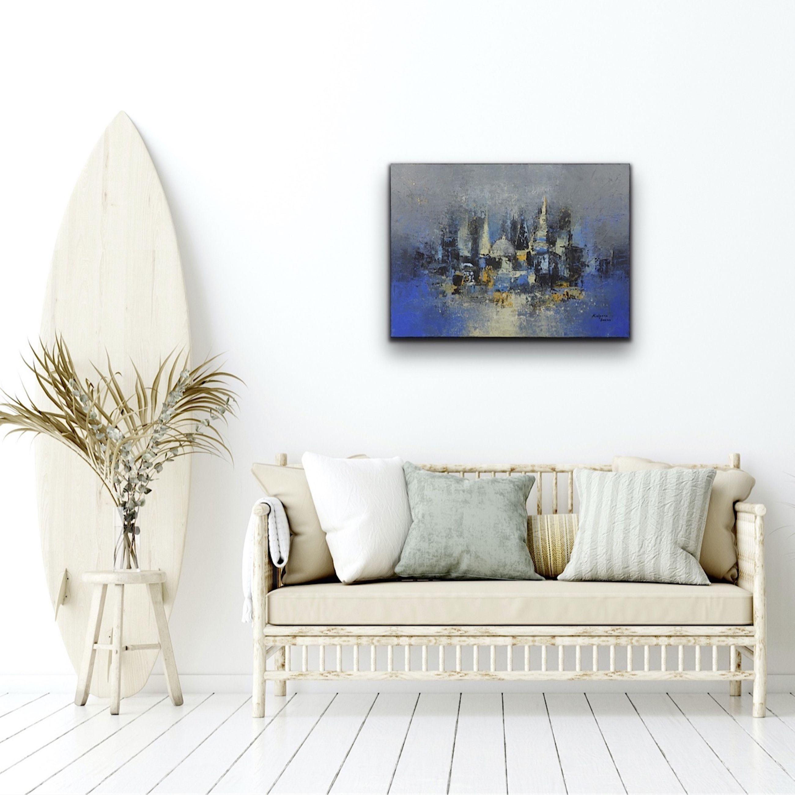 Magical Metroplis, Mixed Media on Canvas For Sale 2