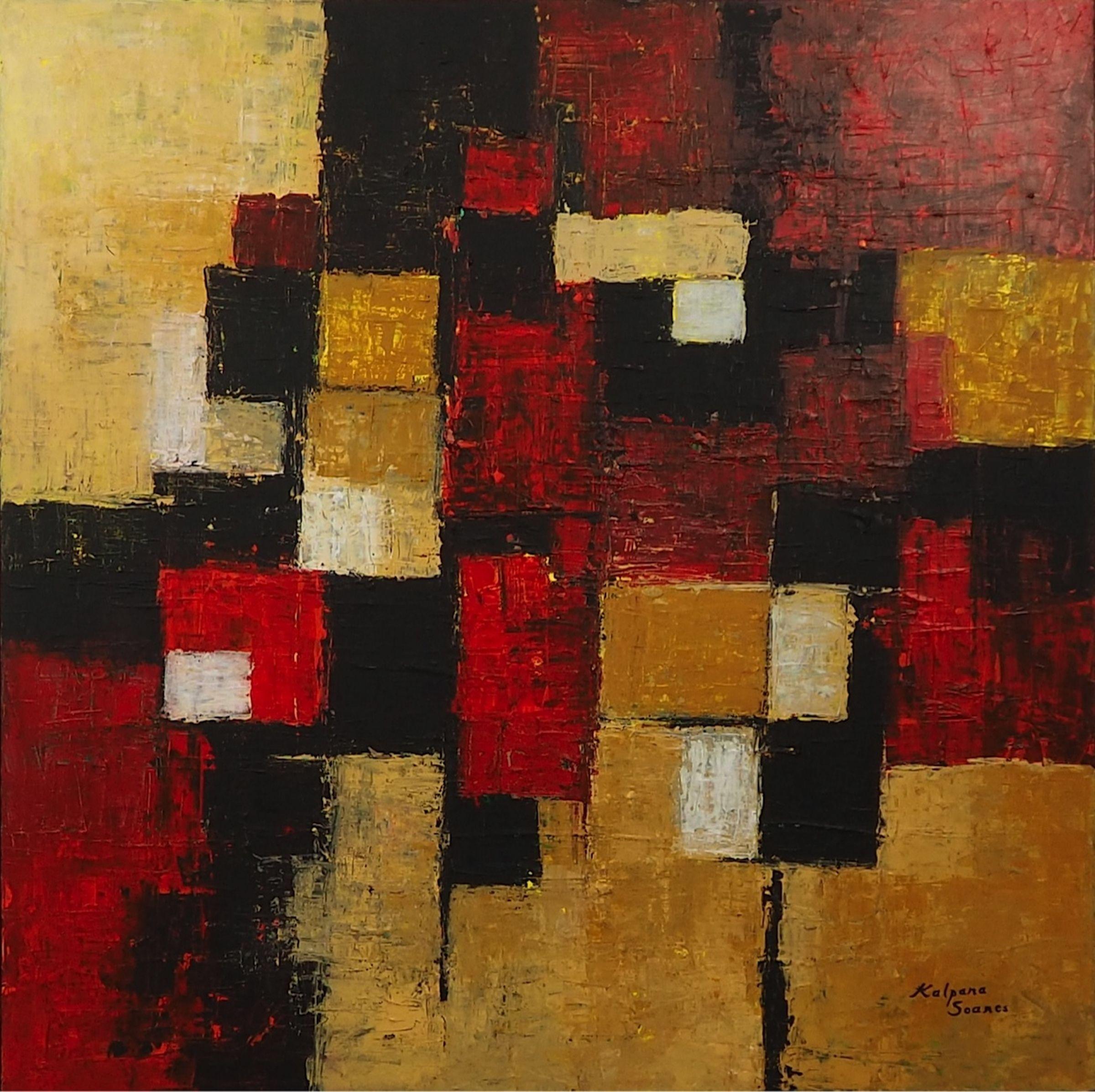 Never Mind The Crossroads, Mixed Media on Canvas - Mixed Media Art by Kalpana Soanes