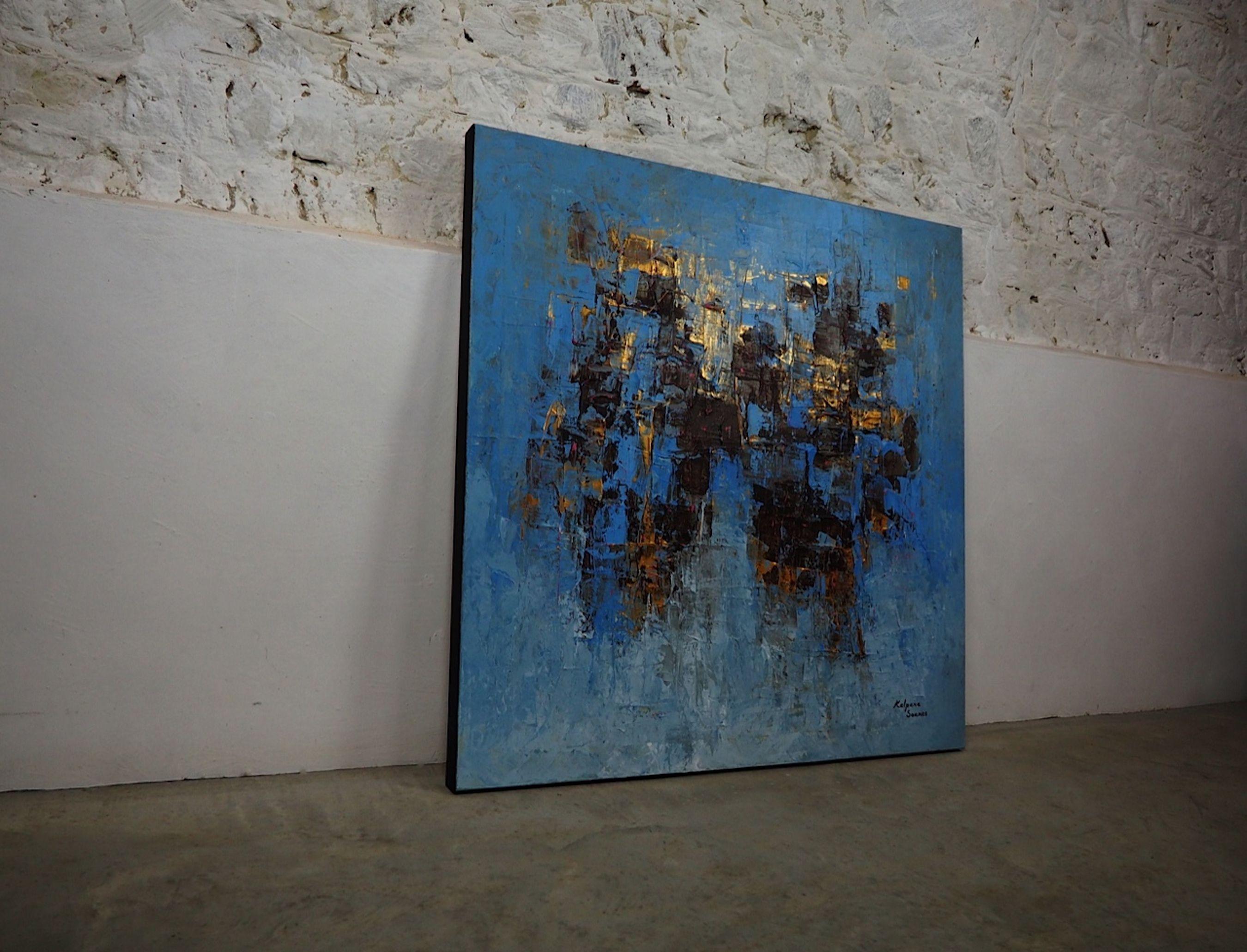 Pace che scorre, Pittura, Acrilico su tela - Painting di Kalpana Soanes