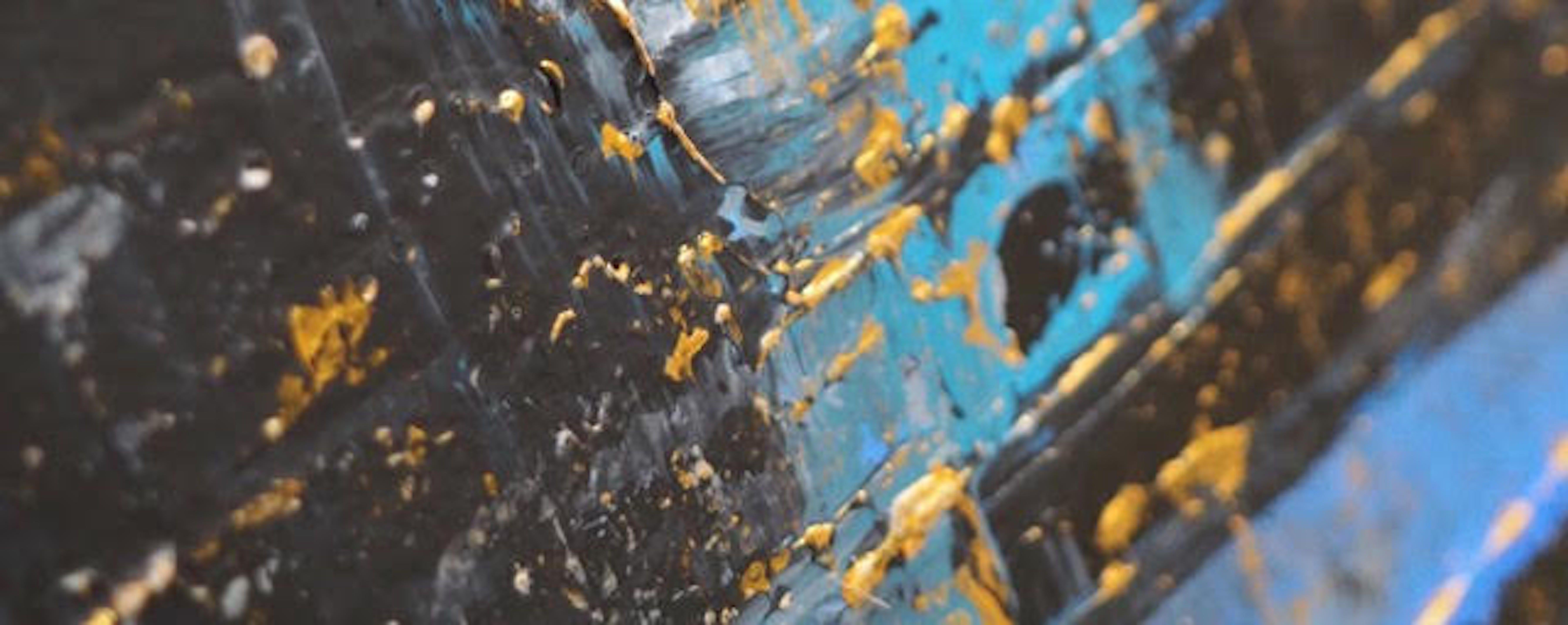 Midnight Metropolis V, Pittura, Acrilico su tela - Painting Astratto di Kalpana Soanes