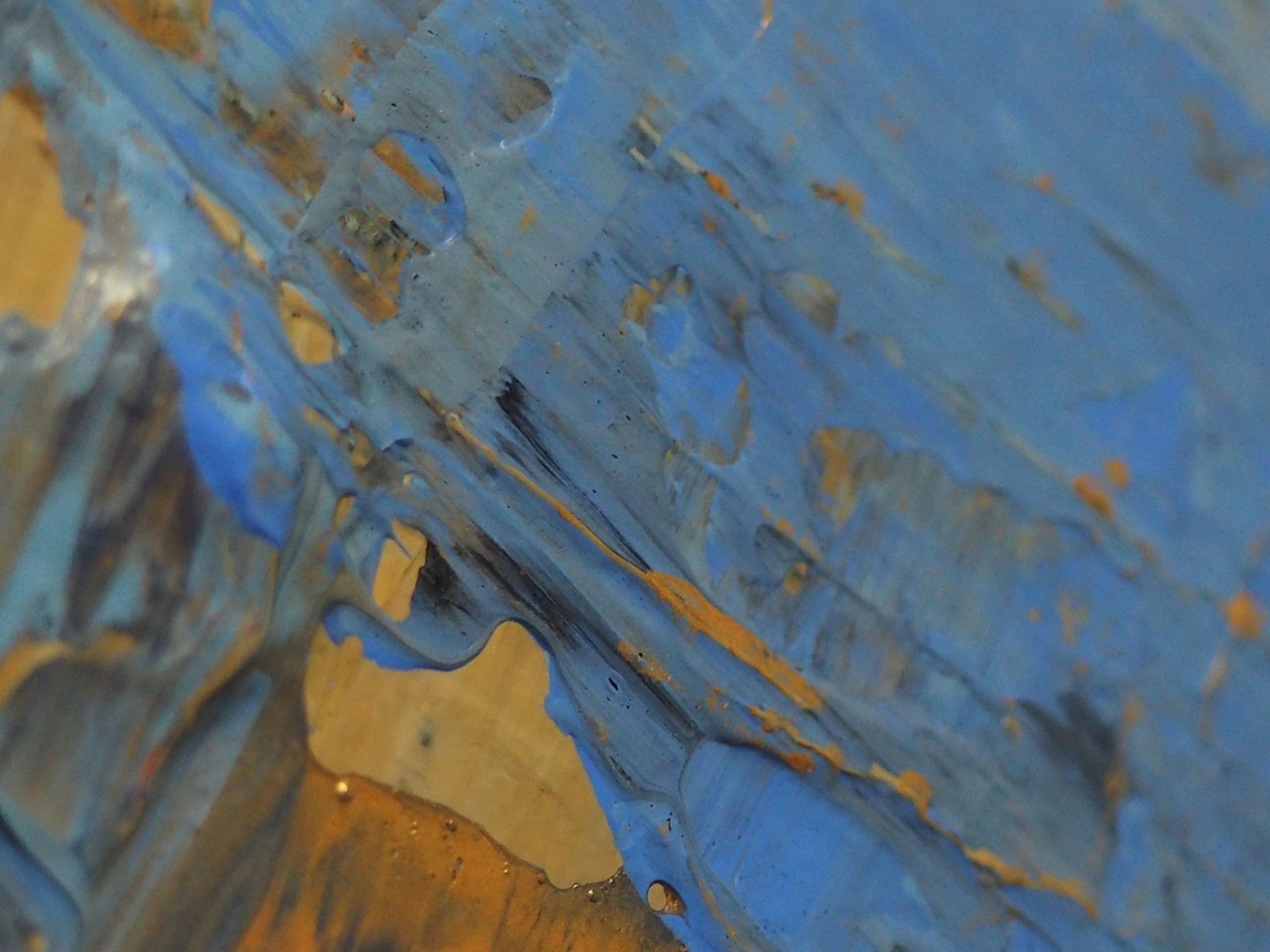 Questo freddo e gelido inverno, Pittura, Acrilico su tela - Abstract Painting Grigio di Kalpana Soanes