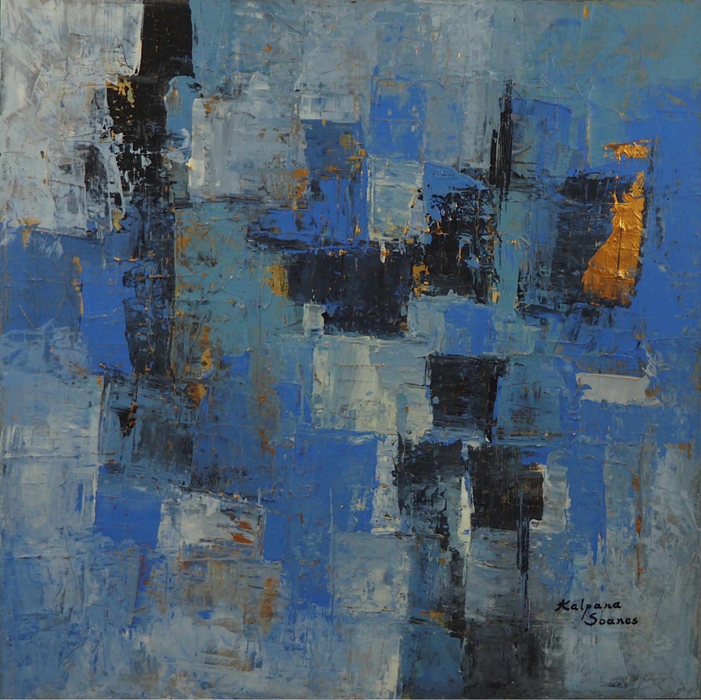 Abstract Painting di Kalpana Soanes - Questo freddo e gelido inverno, Pittura, Acrilico su tela