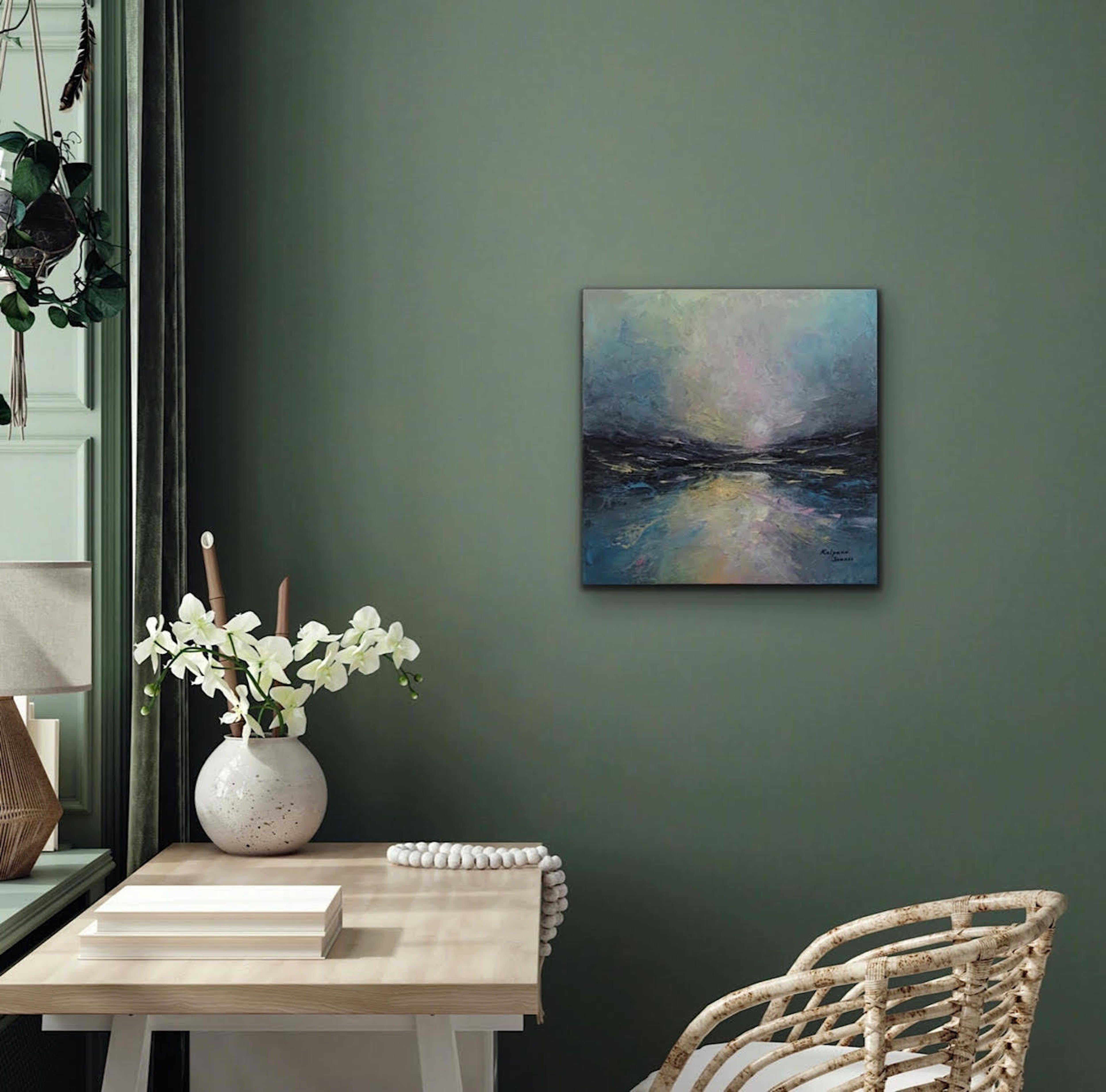 Water Moon II, Painting, Oil on Canvas For Sale 4