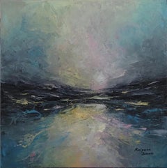 Water Moon II, peinture, huile sur toile