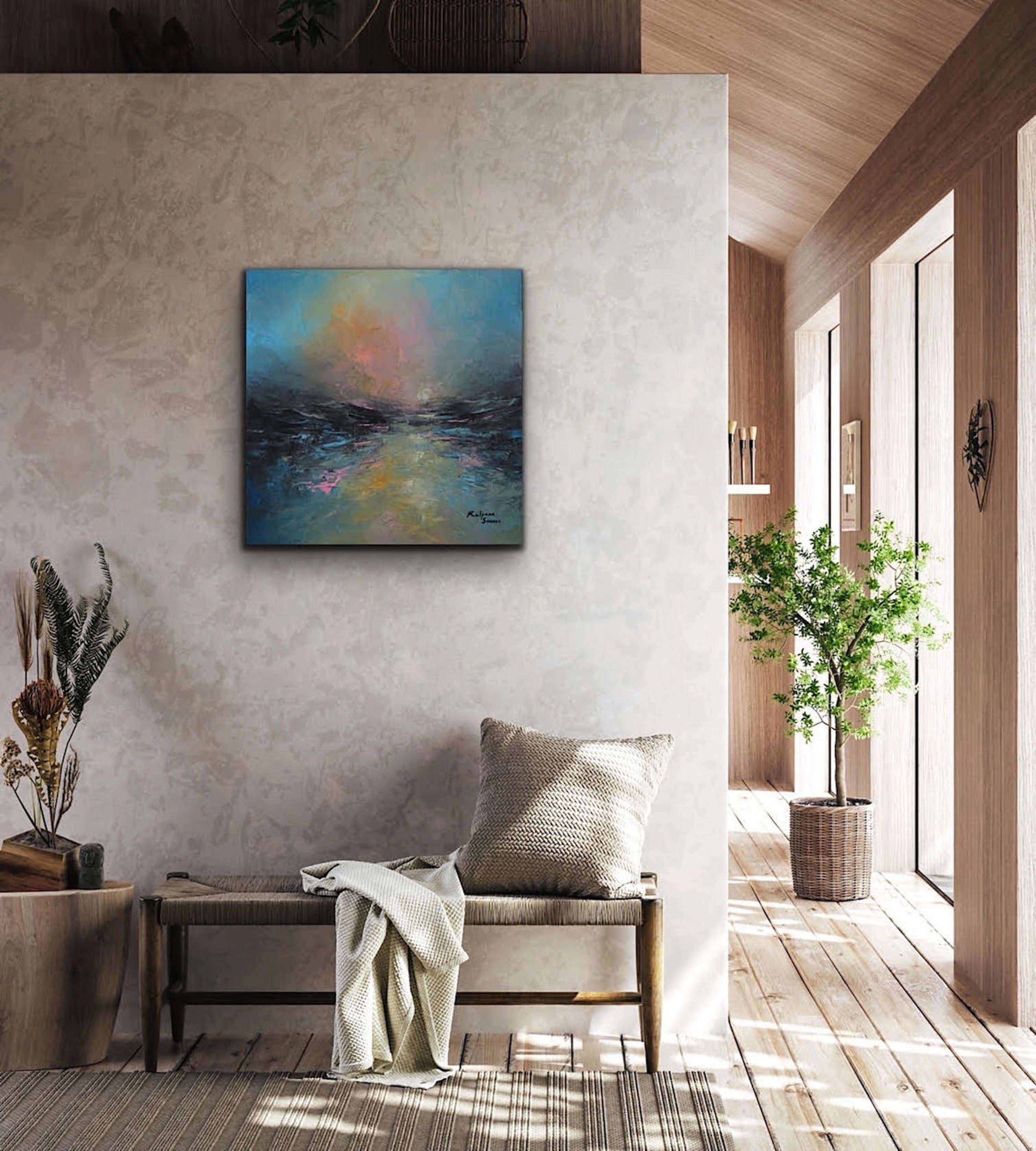 Water Moon, Painting, Oil on Canvas For Sale 4