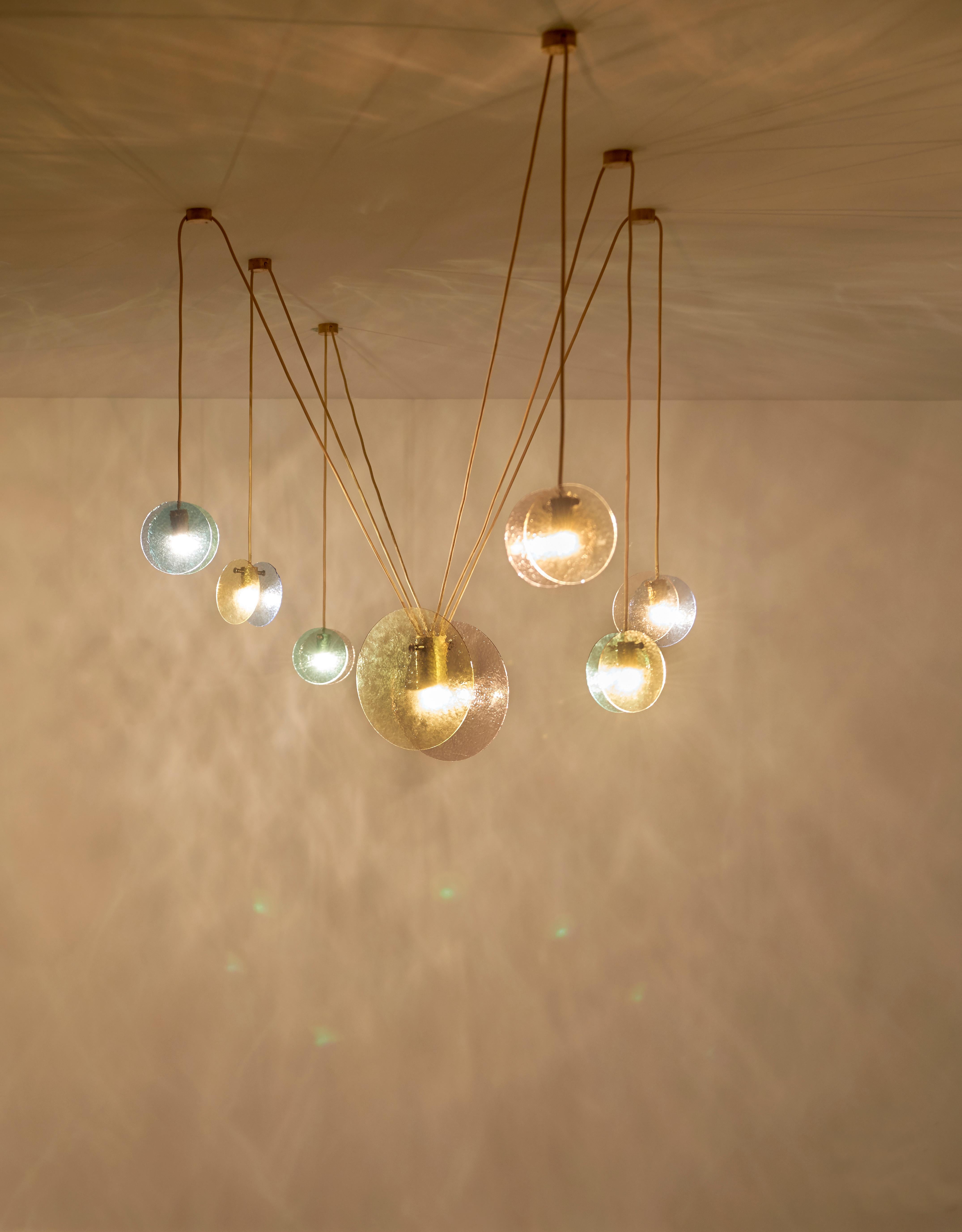 French Kalupso 6 Satellites Ceiling Light by Moure Studio For Sale
