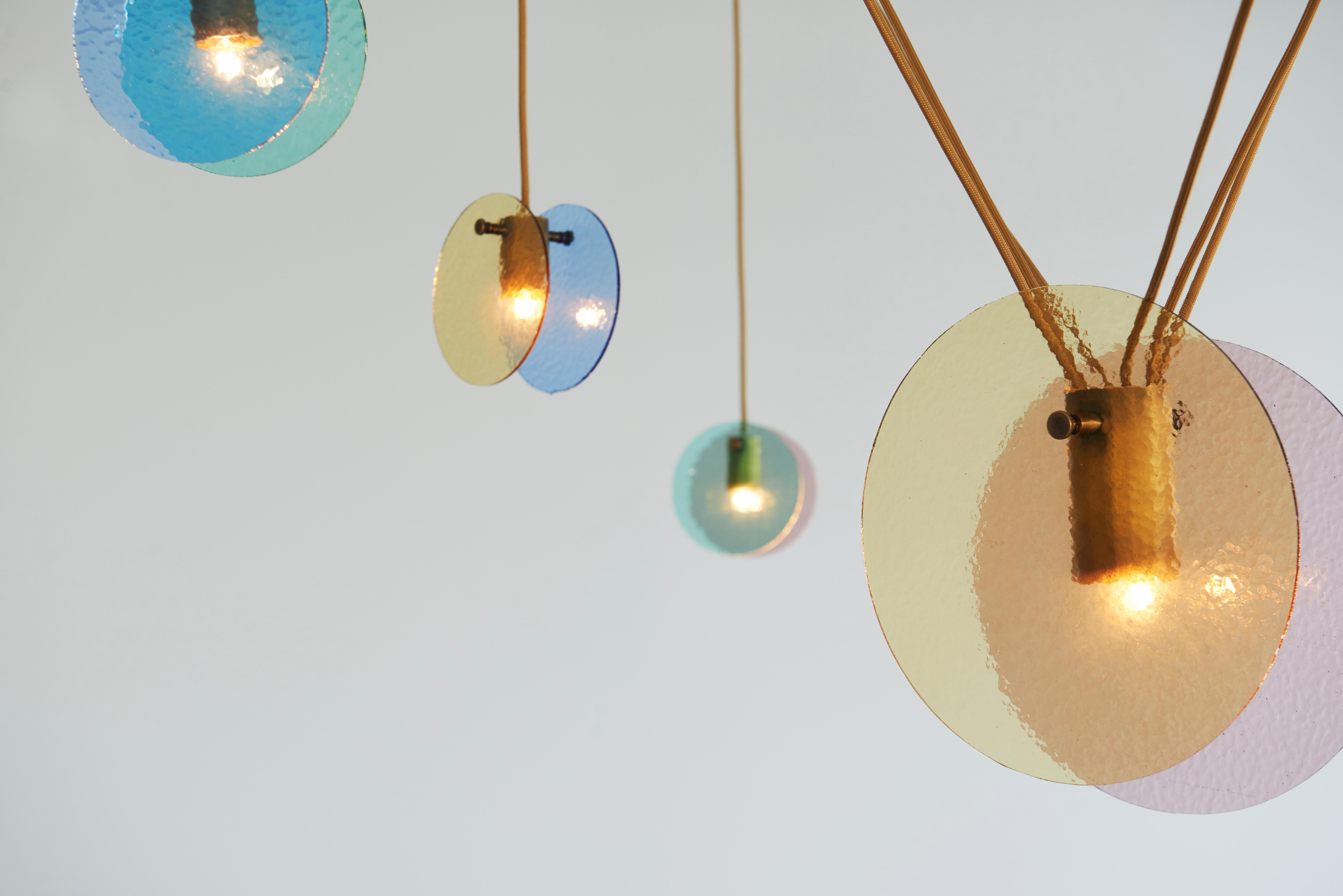 Brass Kalupso 6 Satellites Ceiling Light by Moure Studio For Sale