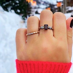 Kalwadi Smoky Quartz Ring in 14k Rose Gold with Diamond & Quartz