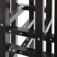 Table  pidestal moderne de Peter Harrison, mtal industriel et bois noir