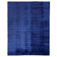 Kama Handwoven Shiny Velvetly Blue Rug by Deanna Comellini 240x300 cm