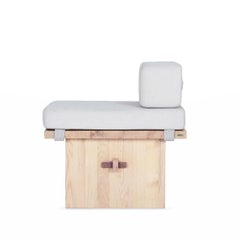 KAMA Sedia Pouf Bergere, Oak, Rettangolare, Beige