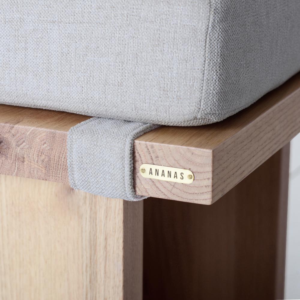Silla Puf Bergere KAMA, Roble, Rectangular, Beige Minimalista en venta