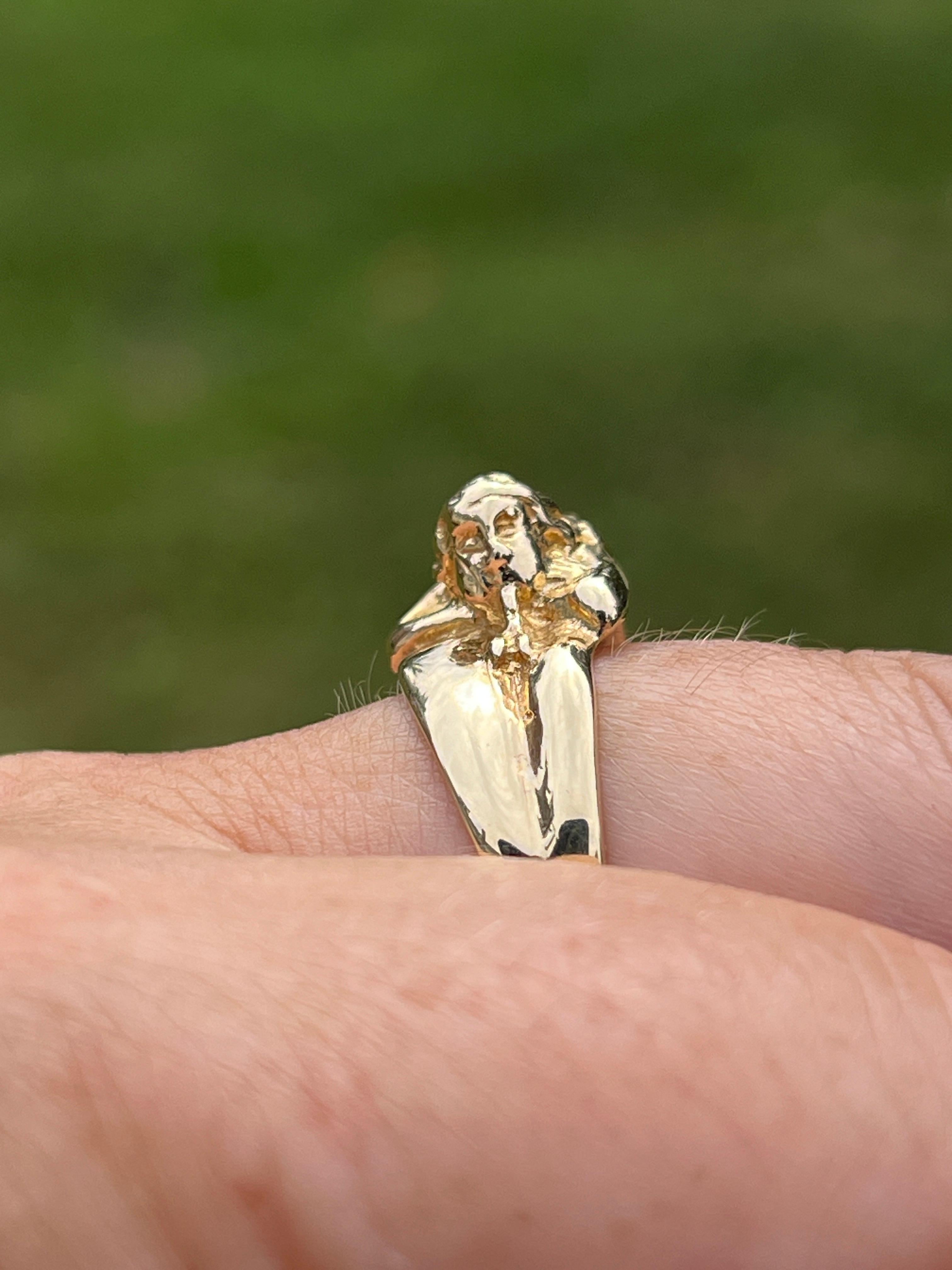 Kama Sutra 14K Yellow Gold Love Position Ring- Warning-Adult Content For Sale 8