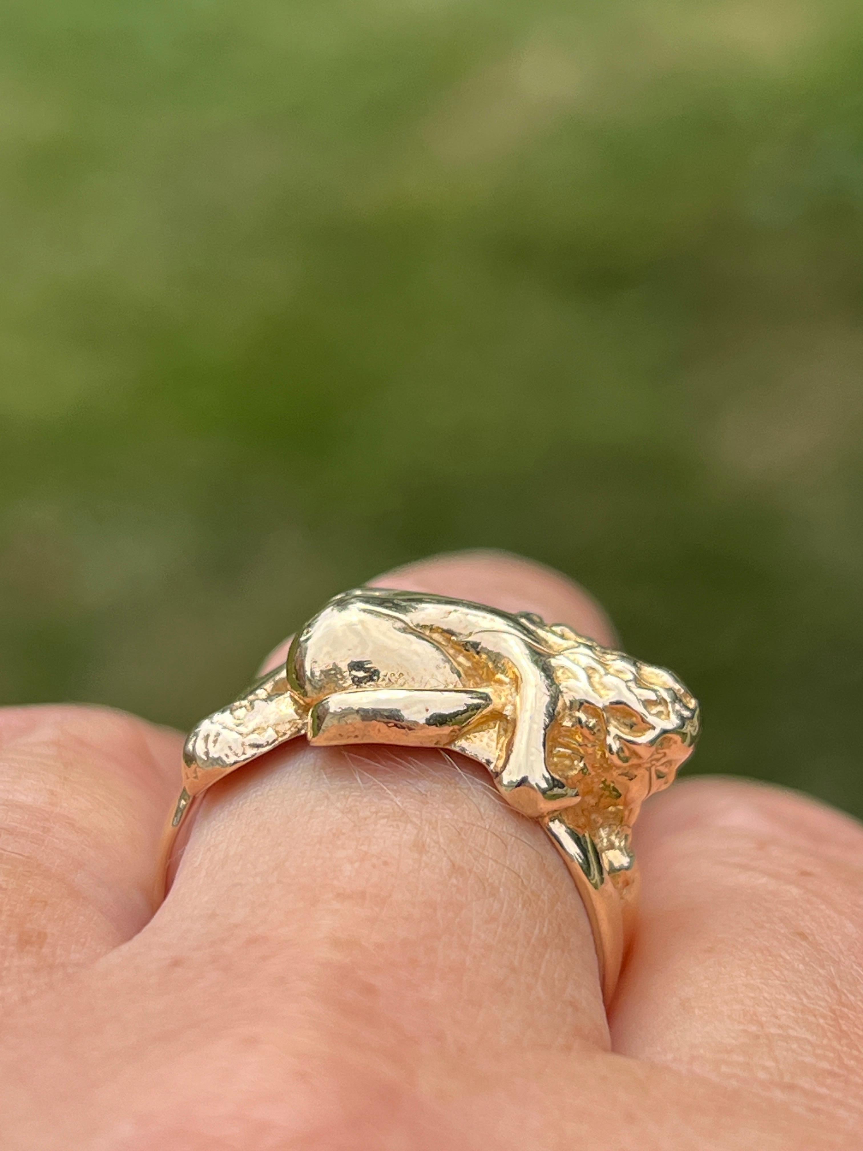Kama Sutra 14K Gelbgold Love Position Ring- Warnungs-Adult Inhalt 9