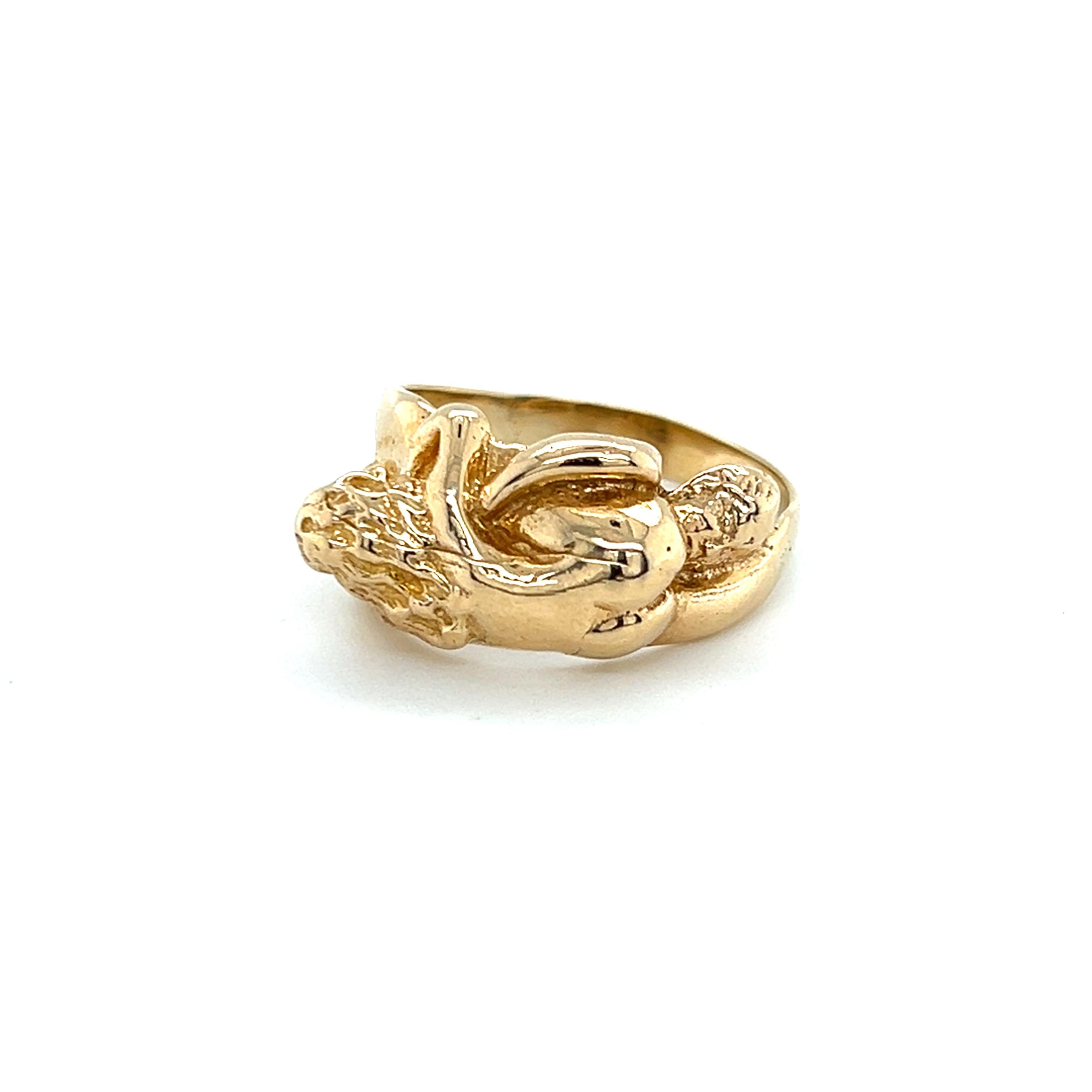 Kama Sutra 14K Gelbgold Love Position Ring- Warnungs-Adult Inhalt für Damen oder Herren
