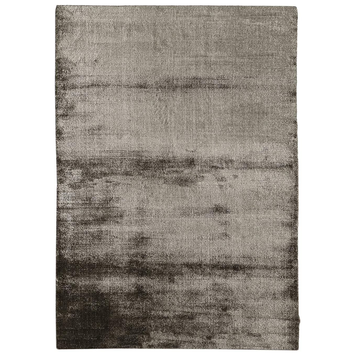 Shiny Rug 21st Century Handwoven Shiny Velvety Blue Rug by Deanna Comellini ...