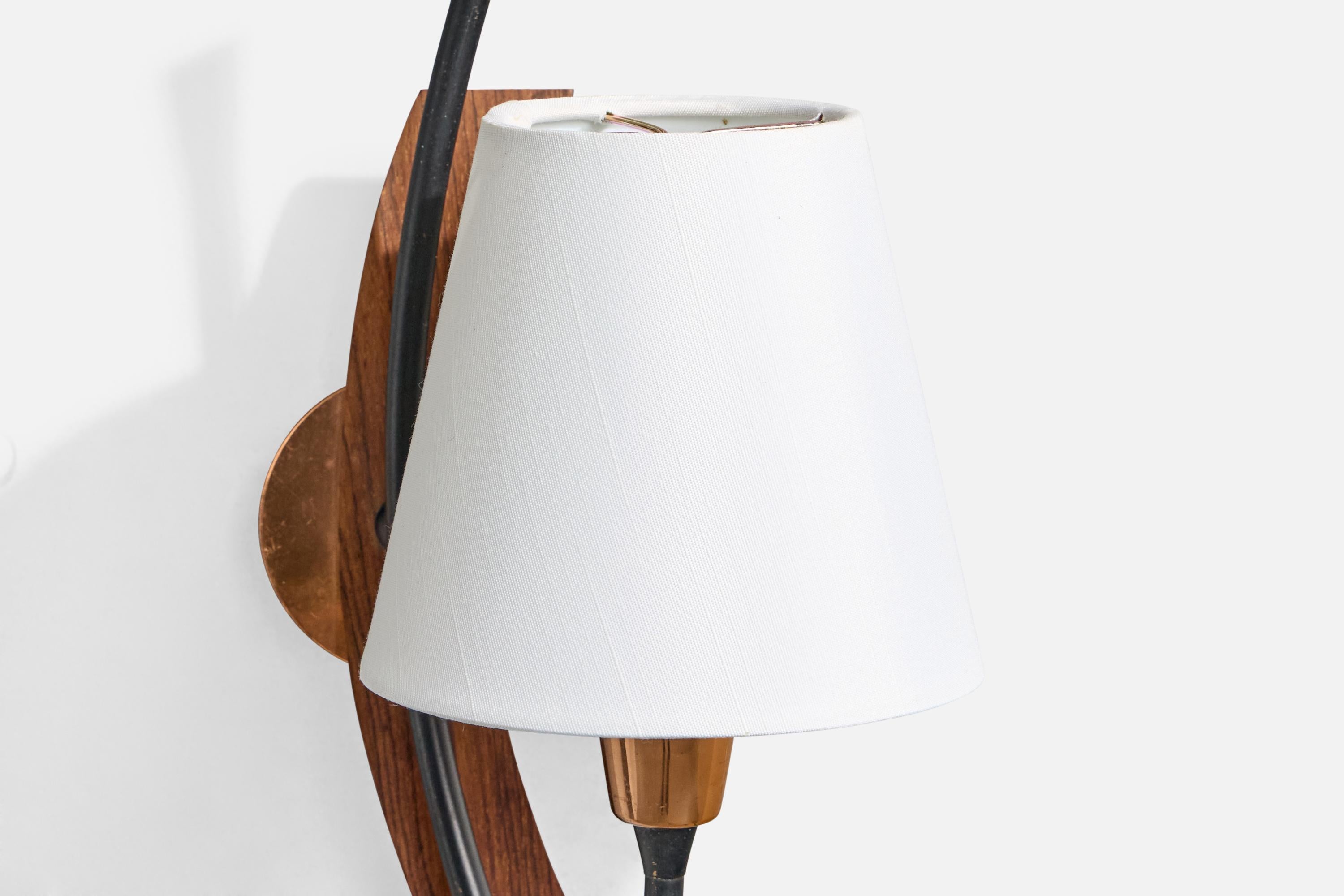KAMA, Lights, Cuivre, Métal, Teck, Tissu, Norvège, 1950s en vente 4