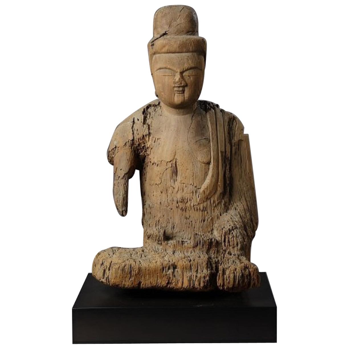 Japanische Shinzu-Skulptur aus der Kamakura-Periode im Angebot