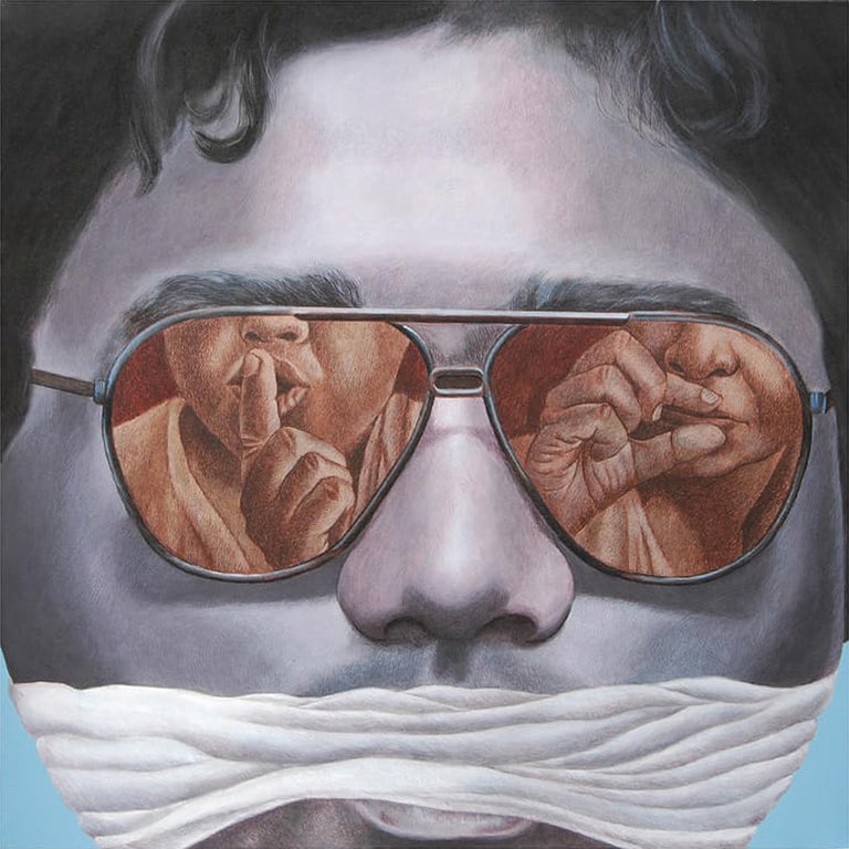 Kamal Mitra Silence Acrylic On Canvas Brown Skin Colors By