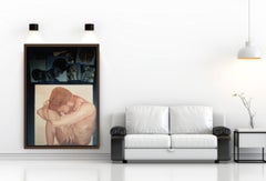 Untitled, Mixed Media, Brown, Blue colors Contemporary Indian Artist "In Stock"