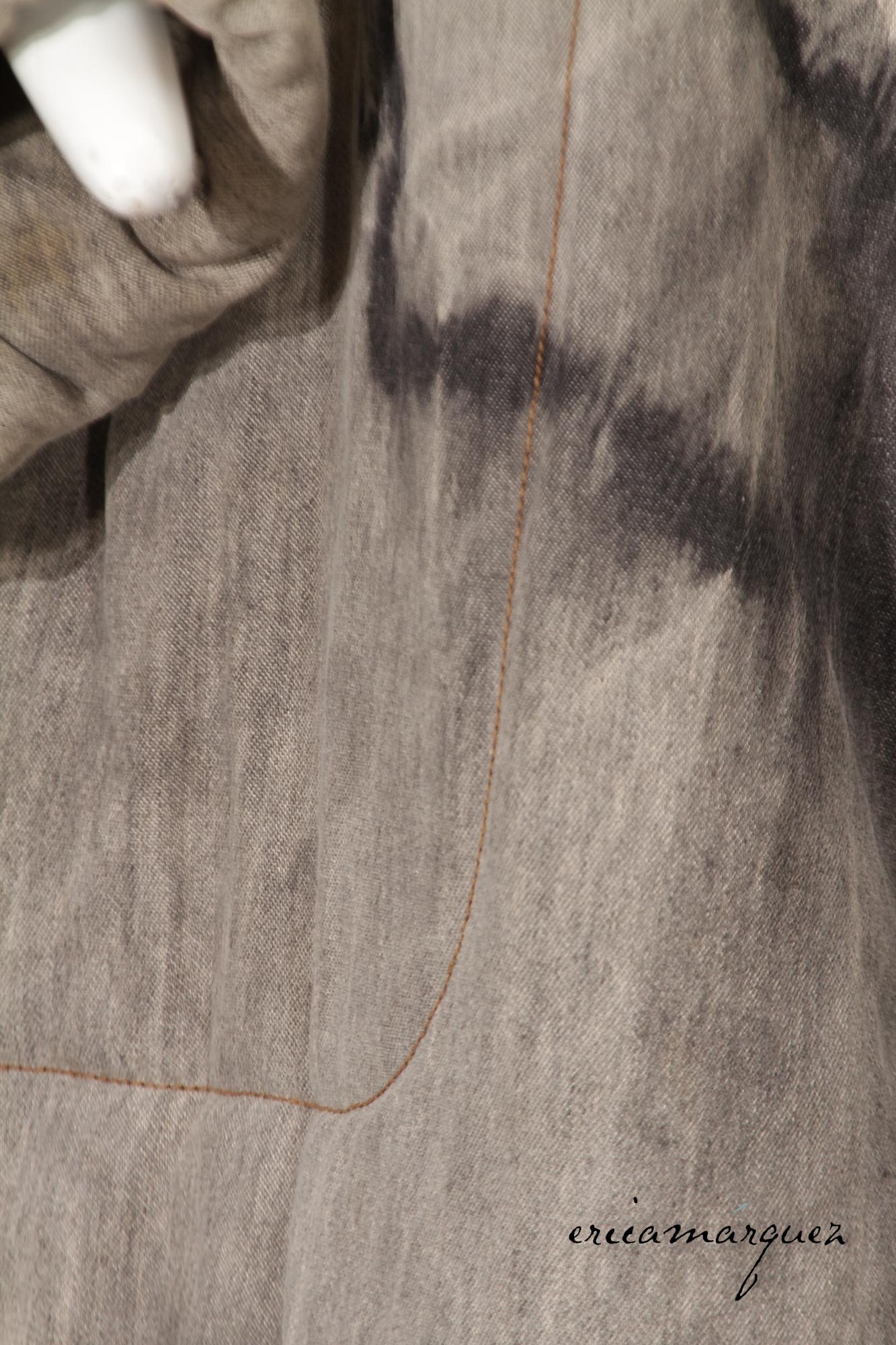 KAMALI 18008, Cocoon Puffer Coat, oversize, Grey and Charcoal Tie Dye en vente 12