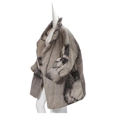KAMALI 18008, Oversized, Grey and Charcoal Tie Dye, Cocoon Puffer Coat