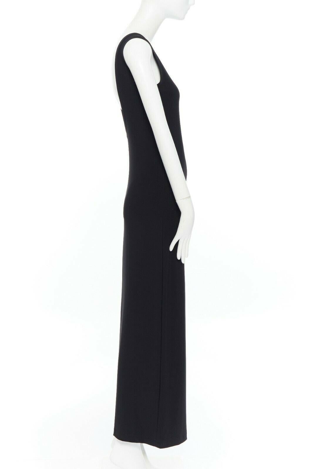 KAMALI KULTURE polyester spandex black dipped open back sleeveless maxi dress XS In Good Condition In Hong Kong, NT