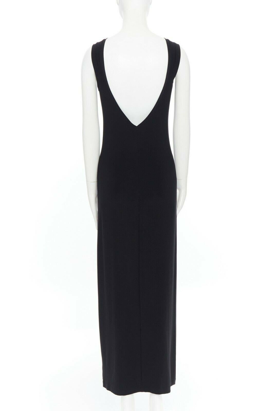 Women's KAMALI KULTURE polyester spandex black dipped open back sleeveless maxi dress XS