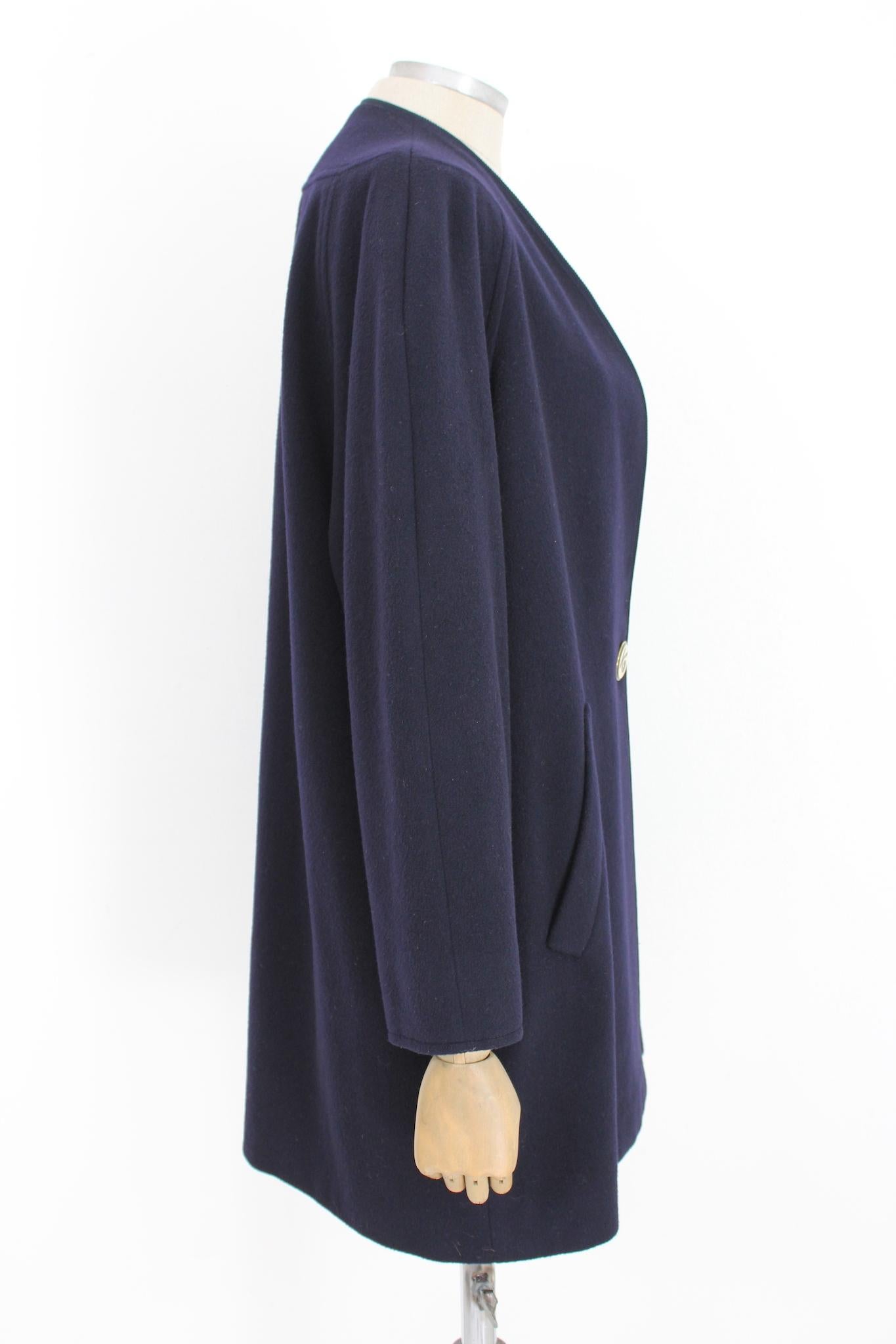 Black Kamanta Blue Cashmere Vintage Classic Cape Coat