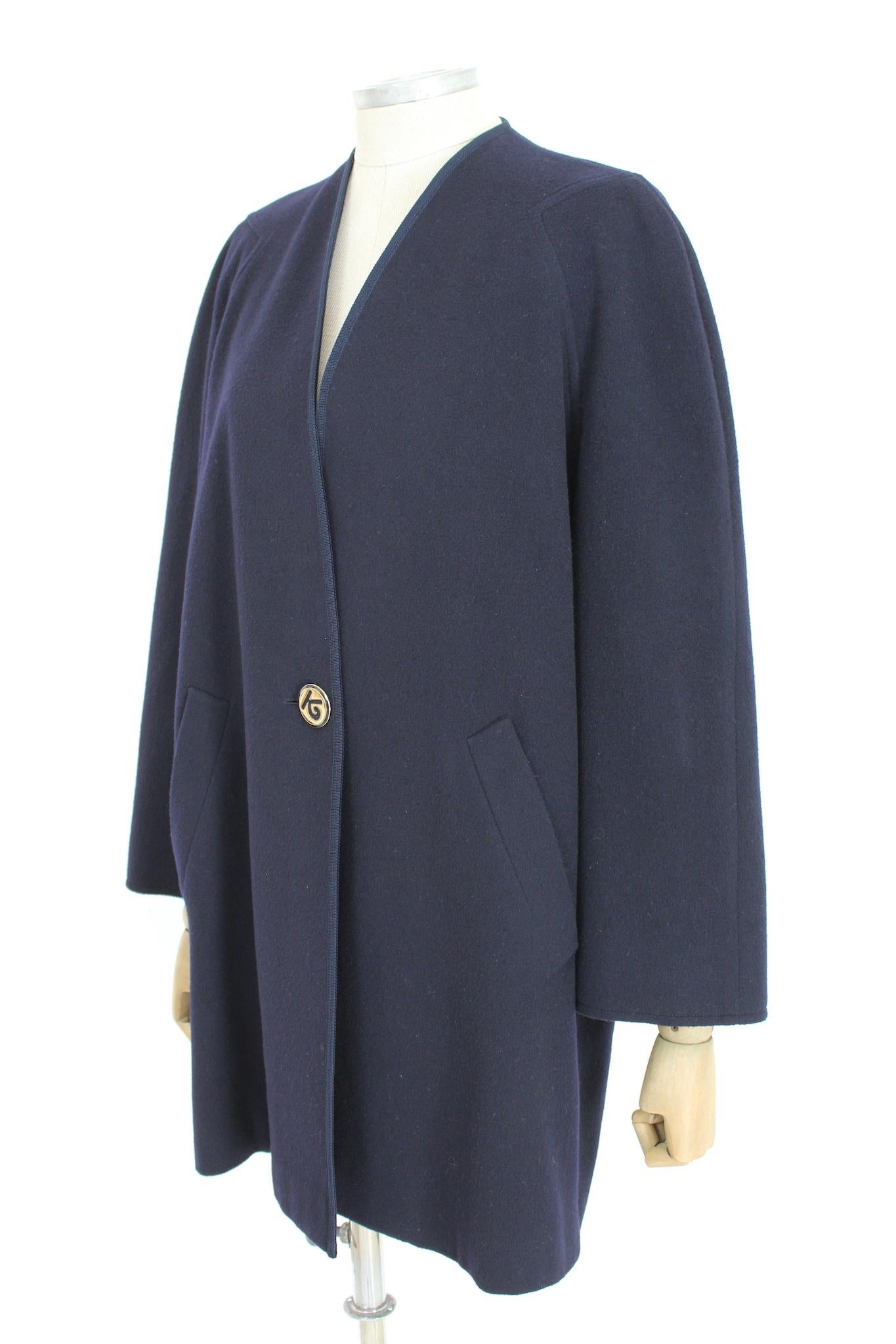 Women's Kamanta Blue Cashmere Vintage Classic Cape Coat