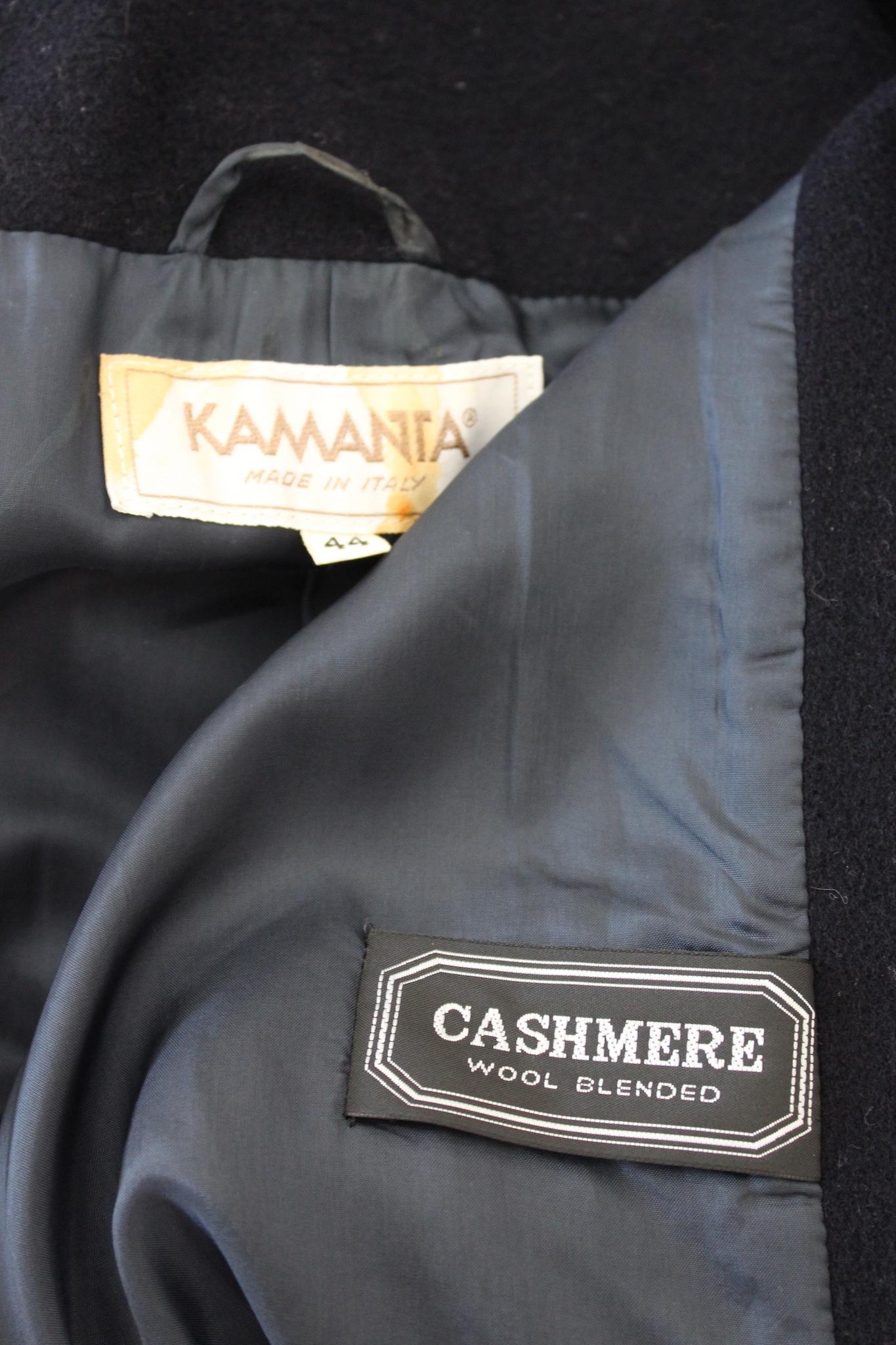 Kamanta Blue Cashmere Vintage Classic Cape Coat 2