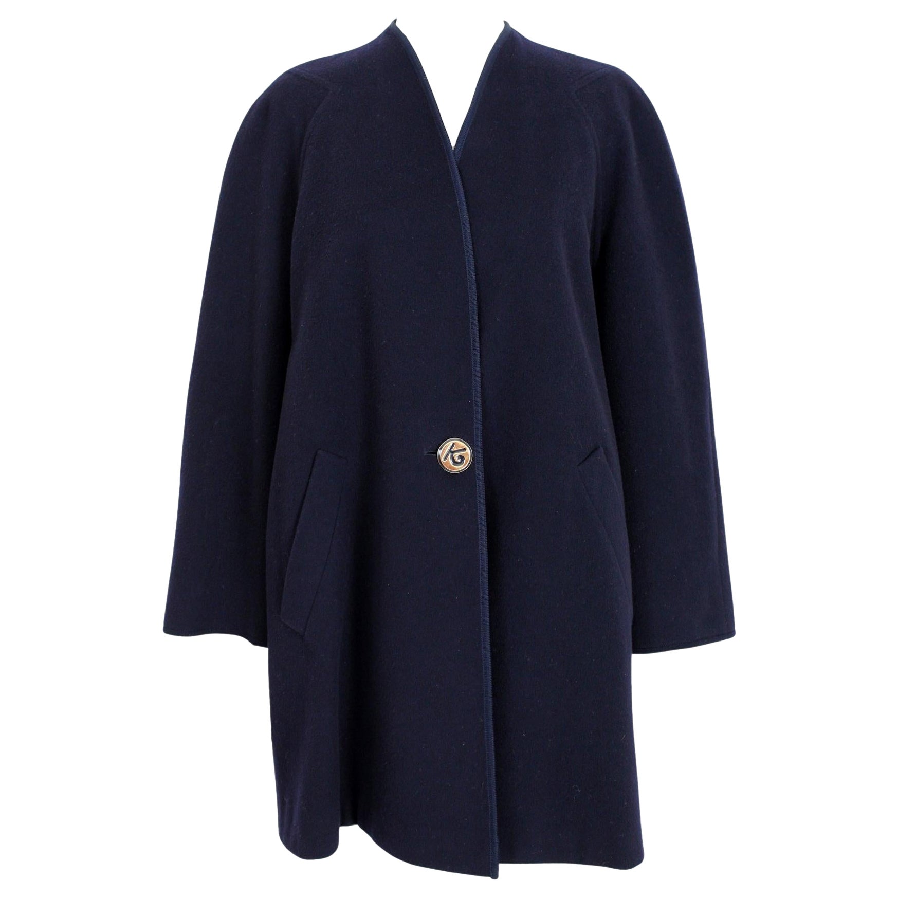 Kamanta Blue Cashmere Vintage Classic Cape Coat