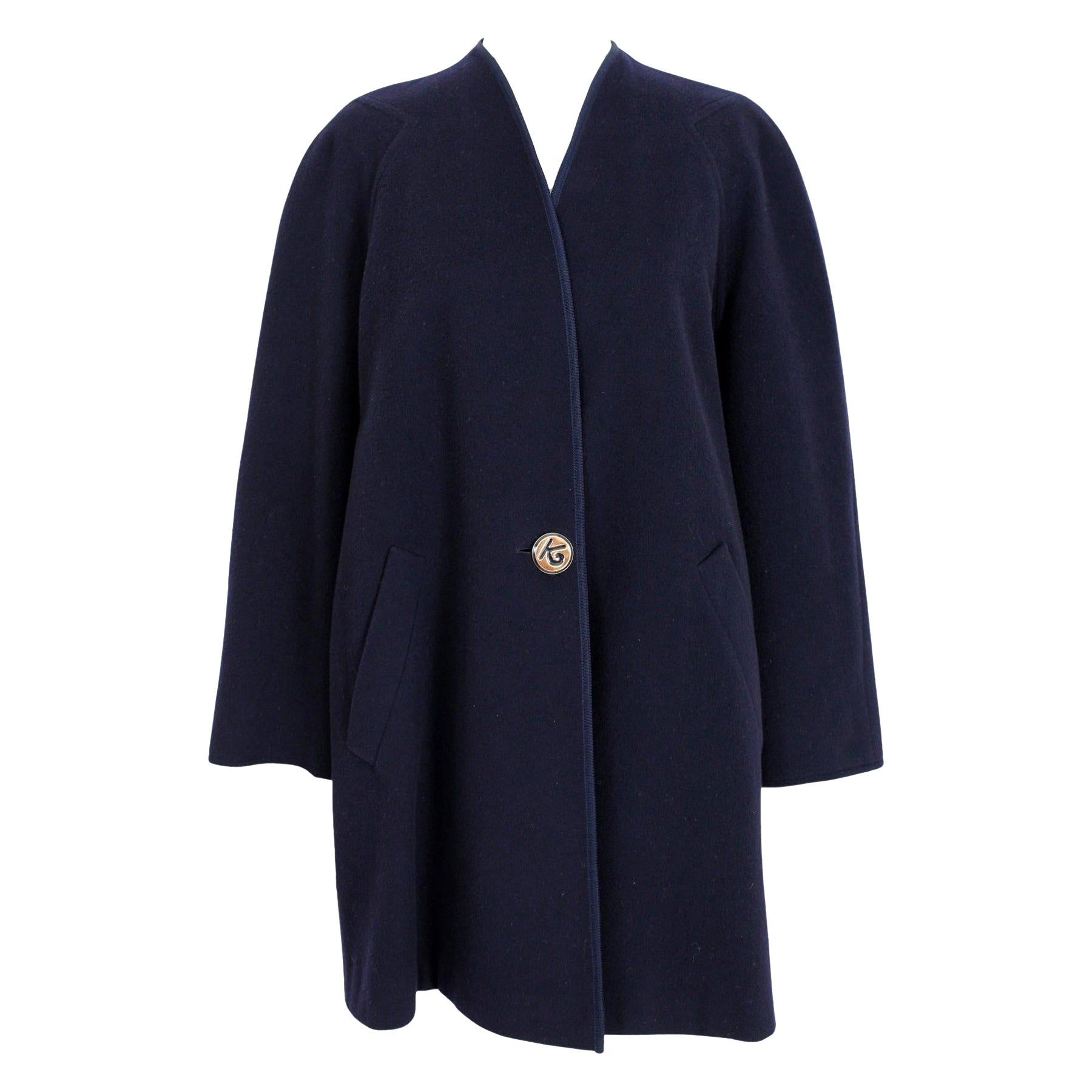 Kamanta Blue Cashmere Vintage Classic Cape Coat