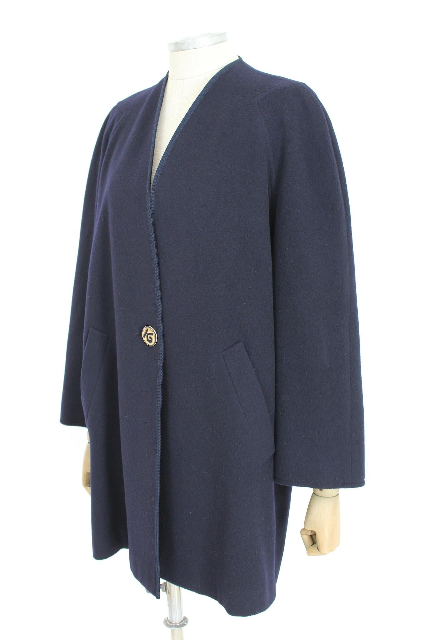 Kamanta Blue Cashmere Vintage Coat For Sale 1