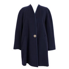 Kamanta Blue Cashmere Retro Coat