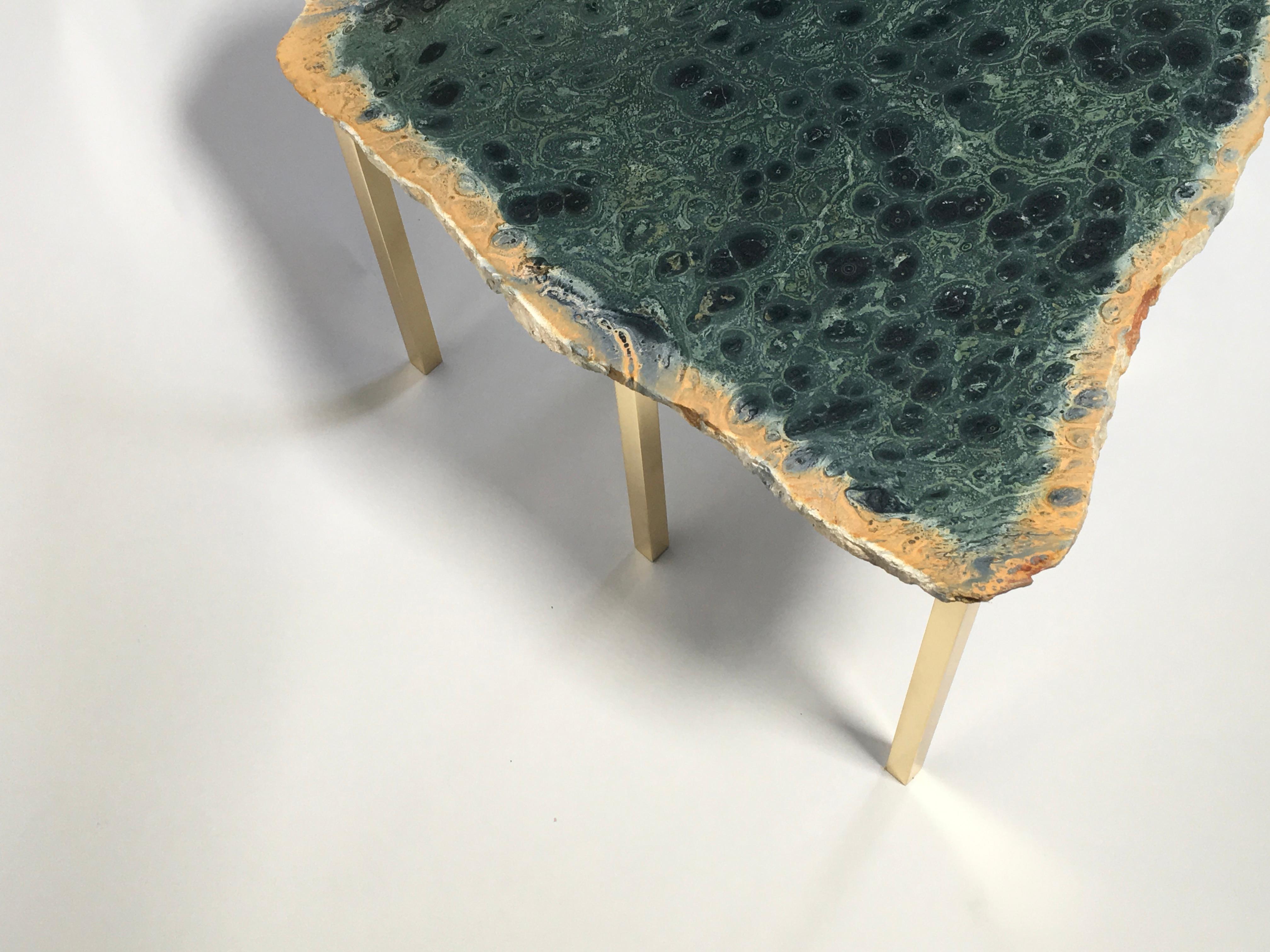 Coffee table with top in Kabamba jasper from Madagascar and with five brass legs designed by Studio Superego for Superego Editions, in 2018. Unique piece.

Biography
Superego Editions were born in 2006, performing a constant activity of research in