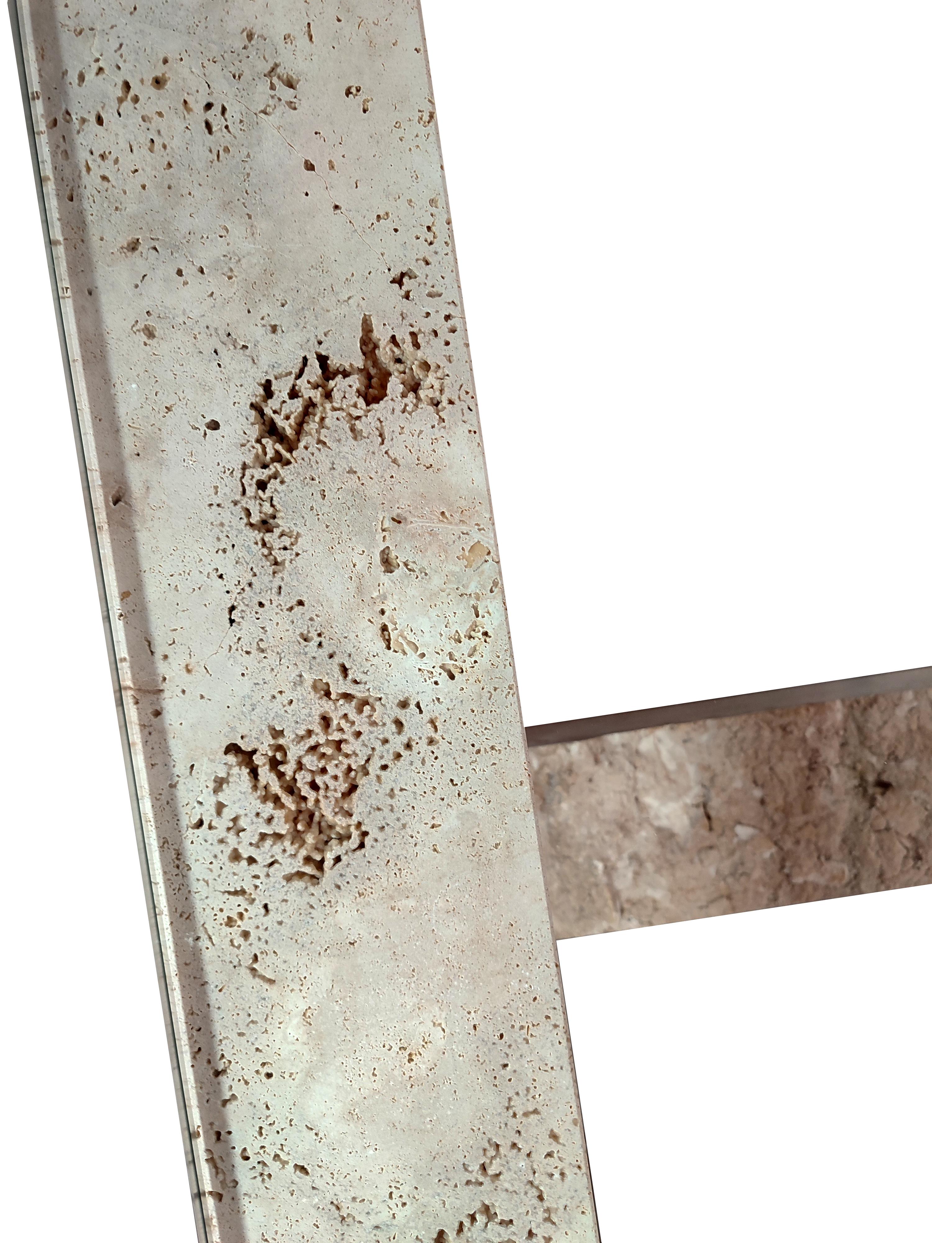 XXIe siècle et contemporain Table basse Kame Coastal en marbre travertin édition limitée Luxury Furniture en vente