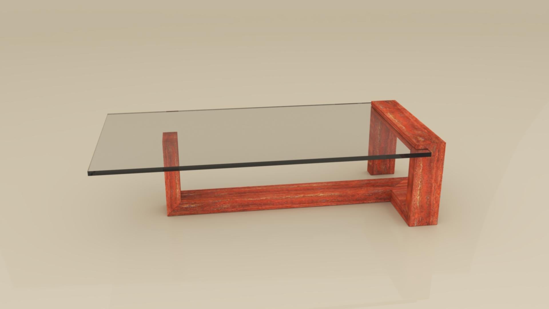 Kame Table basse en marbre travertin Design Contemporary Fait sur mesure en Espagne Neuf - En vente à VALVERDE DEL MAJANO, CL