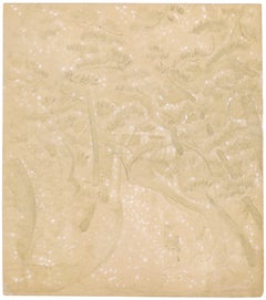 First Snow at Kitano Shrine — Sosaku Hanga Japanese Woodblock, Kyoto