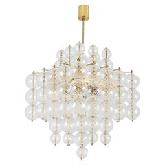 Kamenicky Senov. Chandelier made of blown glass and gilded brass. 1970s.