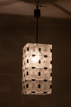 Ein Paar Laternen aus Glas von Kamenicky Senov, 1970er Jahre