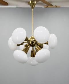 Kamenicky Senov Sputnik Chandelier, 9-Flame, 1970s, Good Condition