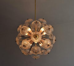 Kamenický Šenov Sputnik / Dandelion / Chandelier / Pendant, 1970s